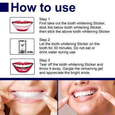 Eelhoe 7pcs Teeth Whitening Strips Oral Hygiene Care Dental Bleaching Tooth Brightener Smoke Tea Teeth Yellow Remove Patches