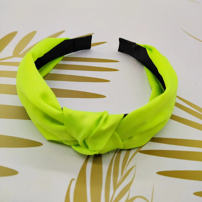 Fashion Top Knot Satin Headbands Wide Fabric Makeup Hairbands for Women Girls Ladies Washing Hair Hoops Bezel Hair Accessories