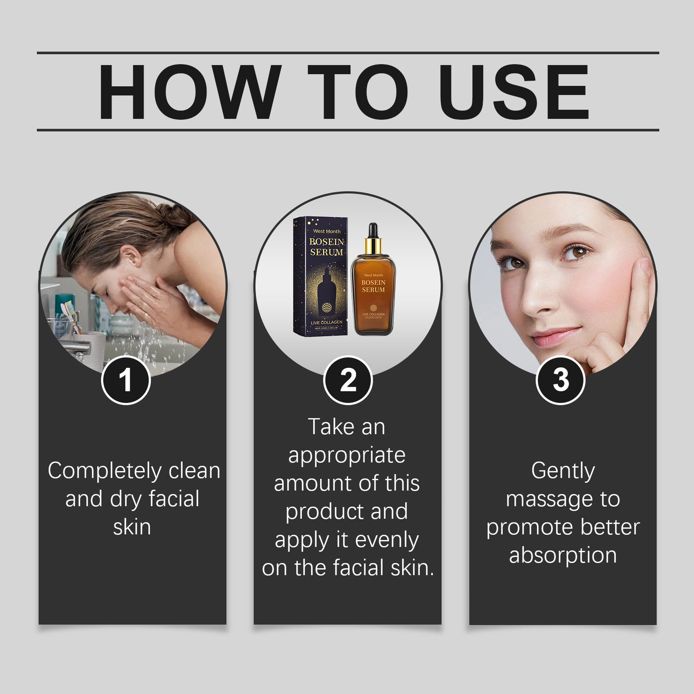 Face Bosein Serum Replenishing Collagen Repairing Increasing Skin Elasticity Brightening Skin Tone Moisturizing Essence Lotion