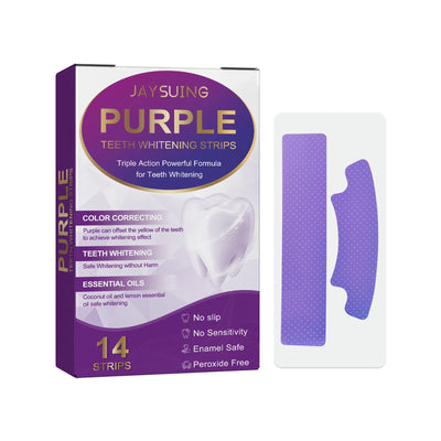 Purple Whitening Teeth Stickers 14 Pairs Gel Whitening Strips Stain Removal Oral Hygiene Care Strip Dental Bleaching Tools Teeth
