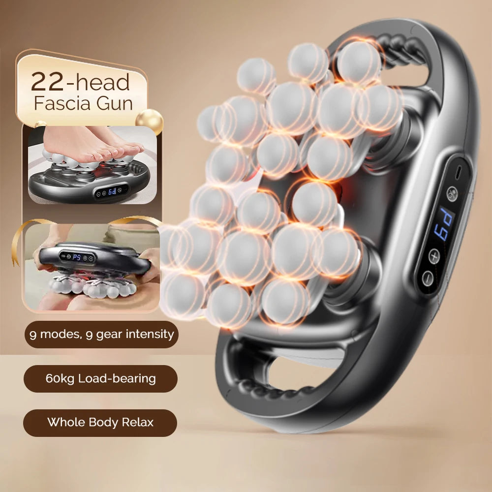 22-Head Fascia Gun High-Frequency Vibration Body Massage Gun Back and Waist Massager Neck Shoulder Massager Muscle masajeador