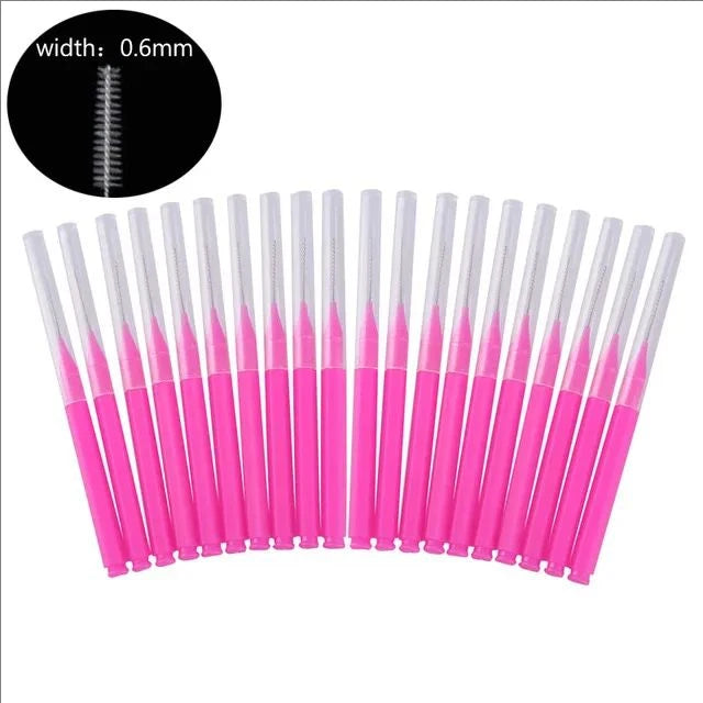 MJ 20Pcs Mini Eyebrow Brush Brow Perm Brush Disposable Brow Lifting Brushes Bendable Micro Eyelash Brush Applicators Makeup Tool
