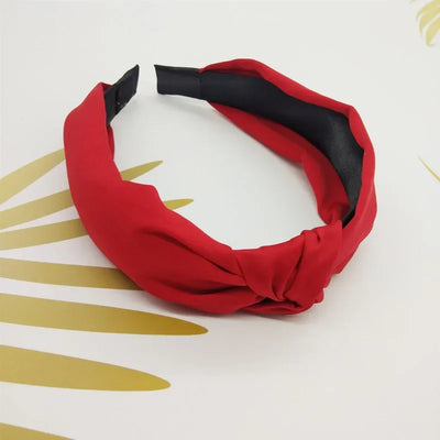 Fashion Top Knot Satin Headbands Wide Fabric Makeup Hairbands for Women Girls Ladies Washing Hair Hoops Bezel Hair Accessories