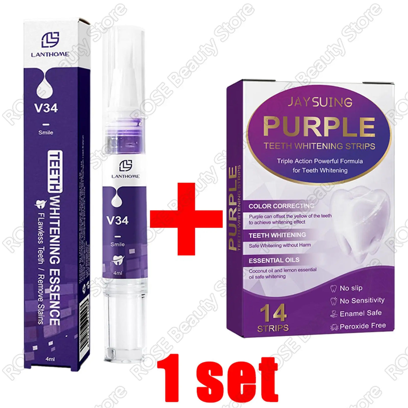 Purple Whitening Teeth Stickers 14 Pairs Gel Whitening Strips Stain Removal Oral Hygiene Care Strip Dental Bleaching Tools Teeth